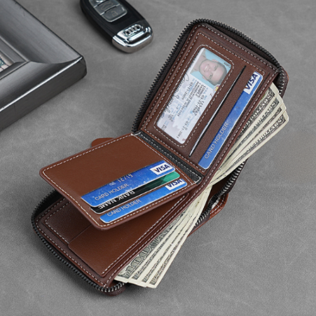 Portefeuille Homme Vintage Premium – Élégance, Sécurité & Organisation (Cote)